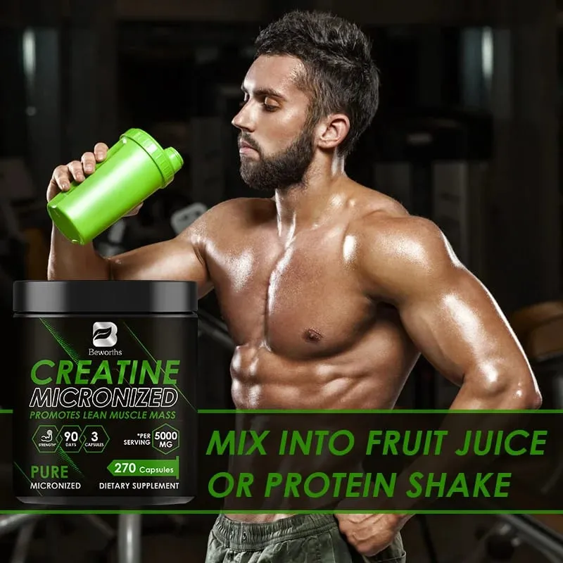 Beworths Creatine Monohydrate Powder 5000 mg pro předtréninkové budování svalů Buněčná energie Imunita mozku pro posilovnu — image 5