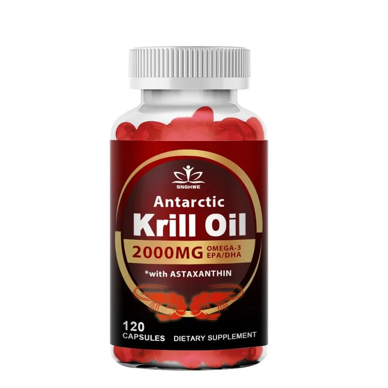Antarctic Krill Oil-2000mg Per Serving-with Omega-3s EPA DHA & Astaxanthin-Supports Healthy Joints Brain Heart& Blood Pressure