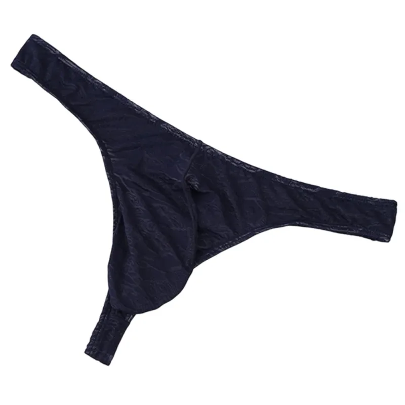 Lelaki Lace Jacquard G-string Seluar Dalam Tinggi Meregangkan Kantung Besar Thong Seluar Dalam Gay Seksi Erotik Seluar Dalam T-belakang