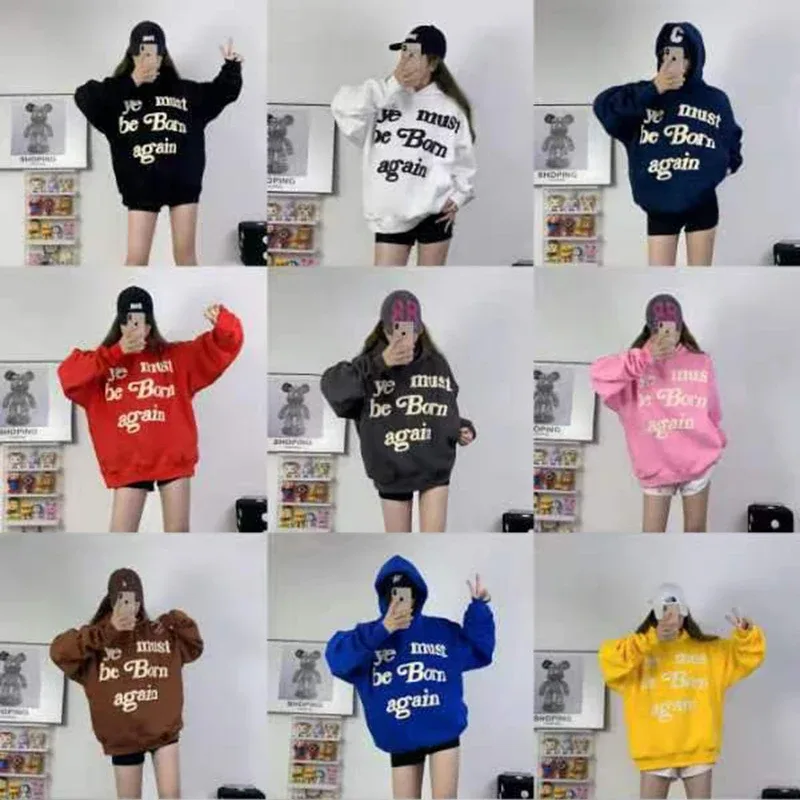 23FW Classic Foam Logo Ye Must Be Born Again Felpa con cappuccio Uomo Donna Migliore qualità Oversize Kanye West CPFM.XYZ Felpe Multicolor — image 3