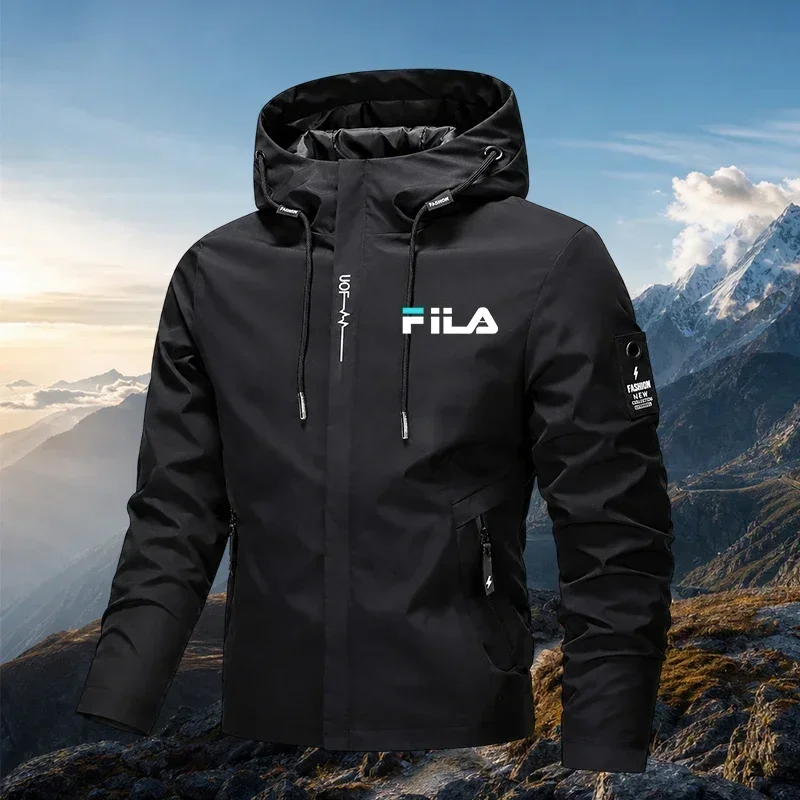 2026 Spring Autumn Men Women Black Hooded Windbreaker Lightweight Outdoor Jacket Windproof Coat Unisex Zipper Fashion Jackets