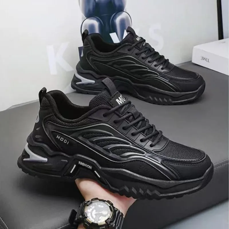 Men Sneakers Spring Summer Breathable Mesh Casual Shoes Platform Chunky Dad Footwear Lace Up Walking Running Shoes — image 3