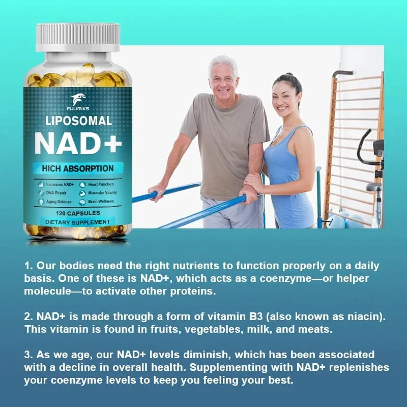 NAD Capsules Supplement Liposomal NAD+ supplement - Aging Defense Cellular Energy Heart & Brain Function