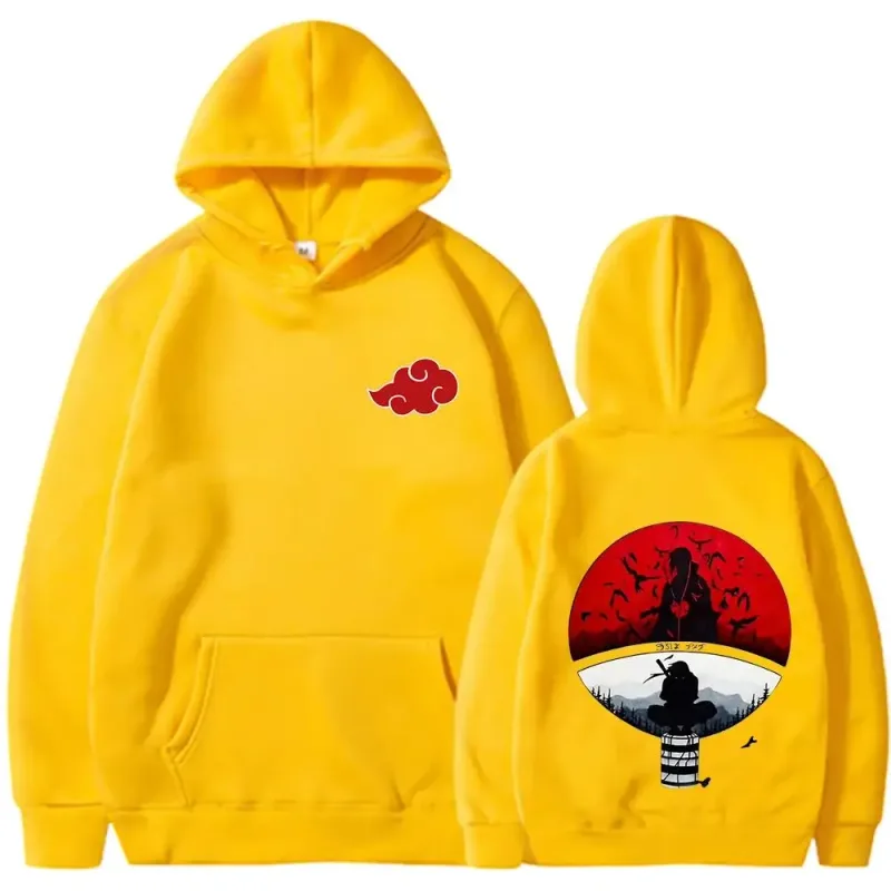 Naruto Itachi Hoodie Akatsuki Crow Anime Print Street Styles Unisex Men Women Oversized Casual Sweatshirts Long Sleeve — image 13