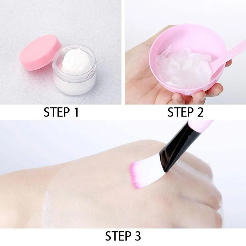 Máscara facial tigela de mistura conjunto diy ferramenta de mistura máscara com máscara de silicone tigela pincéis de maquiagem espátula beleza cuidados com a pele beleza saúde
