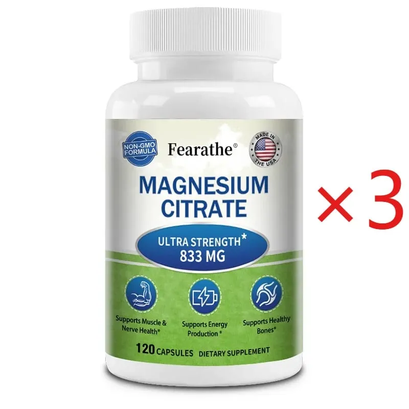 Magnesium Citrate Capsules Highly Absorbable Nutritional Supports Relaxation Sleep Bone Heart Nerve Muscle & Metabolism — image 11
