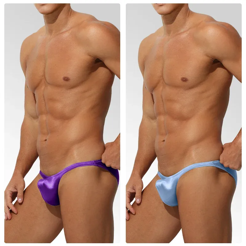 Låg midja is Silke Satin Herrunderkläder Tight Fit Sport StyleJJ Boosting Lyx Sensuell Trosor Ungdom Nylon Spandex — image 8
