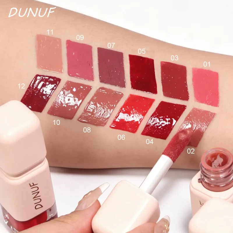 Brillo de labios brillante espejo agua tinte de labios taza no pegajosa de larga duración lápiz labial líquido hidratante maquillaje de labios rojo marrón desnudo