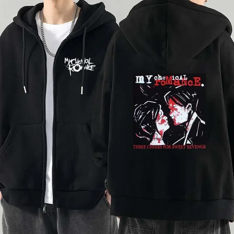 Men Fashion Hoodies Jacket Coats My Chemical Romance Mcr Dead Zipper Hoodie Top Loose Black Parade Punk Emo Zip Up Sweatshirt — image 19