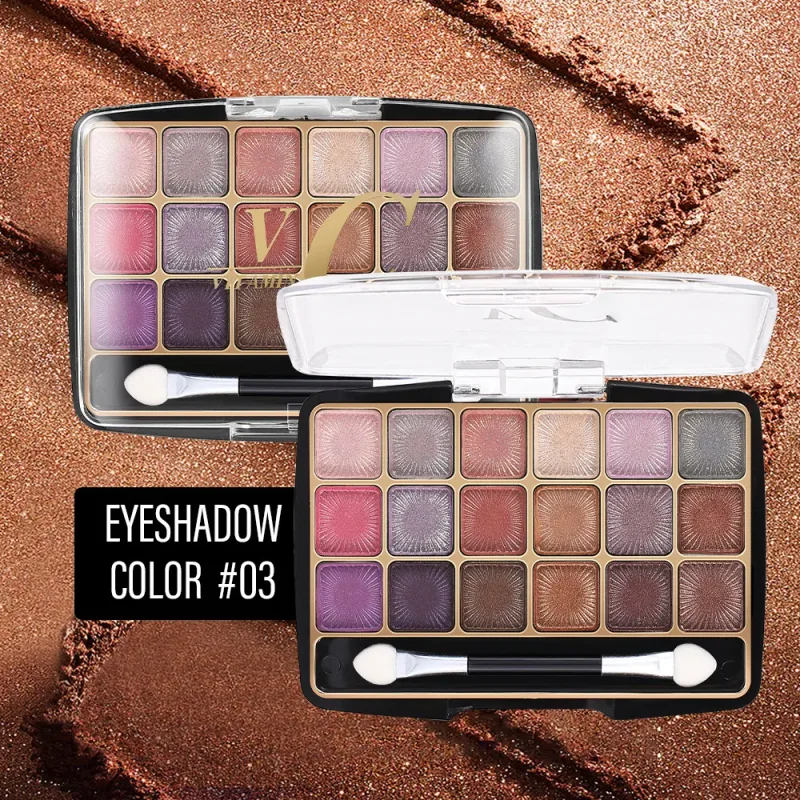 18‑Colors Shimmer Matte Eyeshadow Palette with Double‑Ended Eyeshadow Brush Multi‑Tone Earth Tone Glitter Eye Makeup Palette — image 6