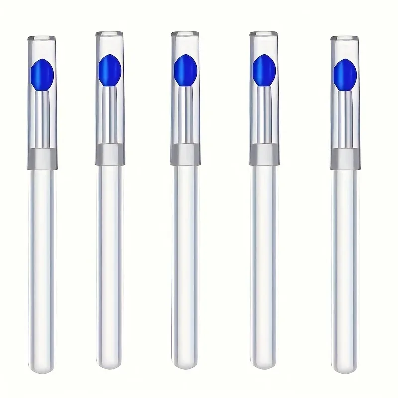 5 pincéis de silicone reutilizáveis ​​com efeito de espelho - aplicador de maquiagem e esmalte de cabeça dupla