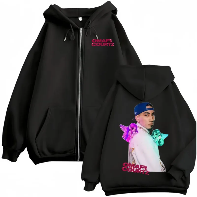 Omar Courtz Por Si Manana No Estoy Tour 2026 Zipper Hoodies Men Women Fashion Hip Hop Classic Jacket Sweatshirt Coats Streetwear