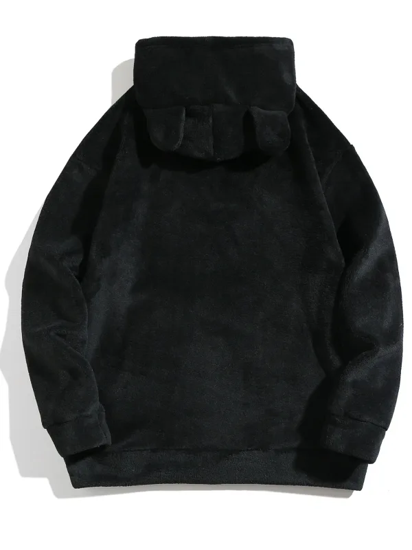 Men Autumn Winter Plus Size Hooded Coat Personality Fashion Casual Loose Daily Street Wear Male Hoodie Outerwear Tops — image 7