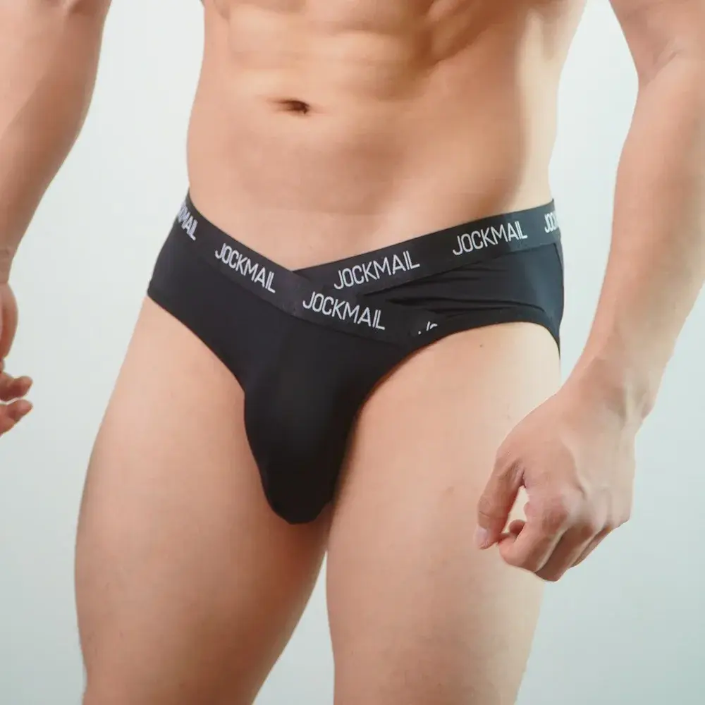 Jockmail Herr Underkläder Låg midja Sexig Brev Sport Andas Sommar Ice Silk Trosor Stor väska Nylon Enfärgad Man Trosor — image 8