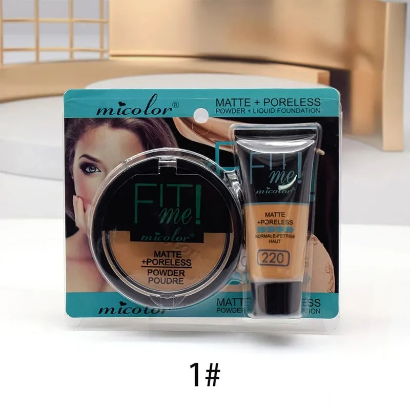Micolor Fit Me 2 IN 1 Poreless Powder & Liquid Foundation Full Coverage Liquid Concealer Scars Μαύροι κύκλοι Ακμή Καλλυντικό Σετ — image 8