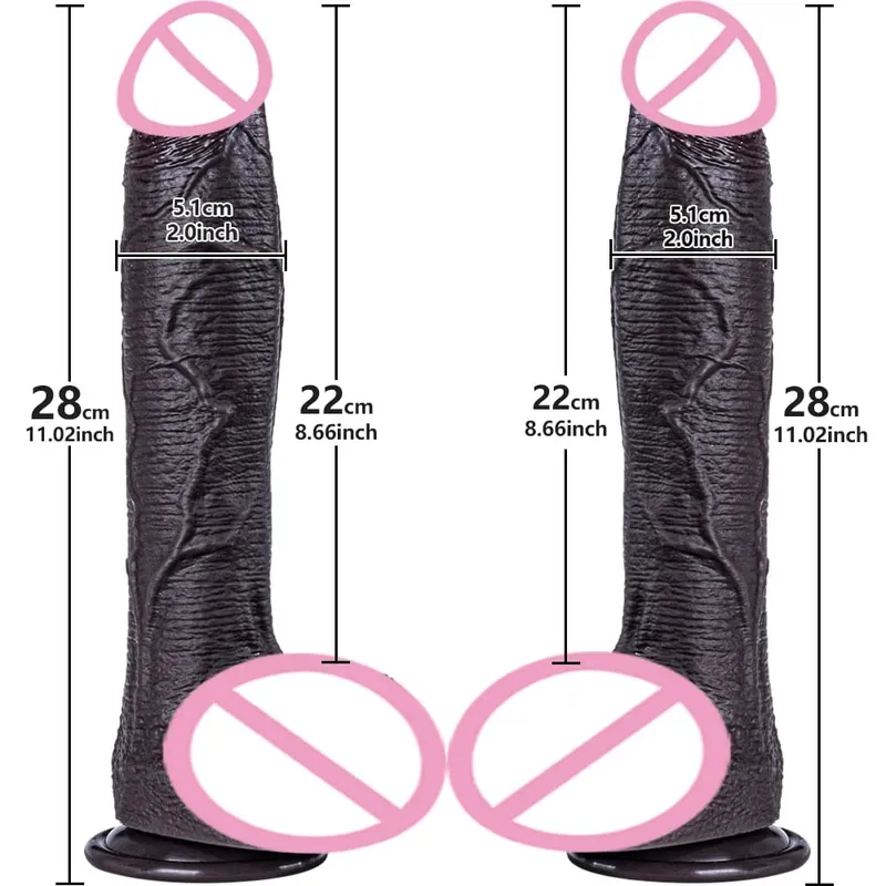 Tjock silikondildo Enorm falsk penis Dubbelkuk Kvinna G-punkt med kraftfull sugkopp Vuxen Sexleksak Vagina Orgasm Onani — image 9