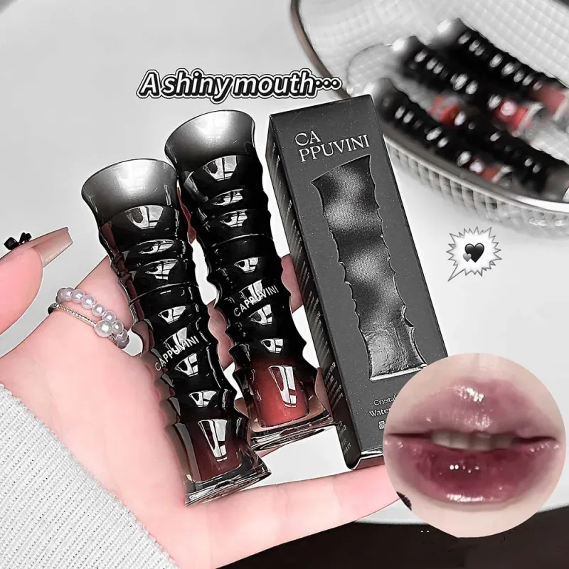 Crystal Punk Red-Brown Glossy Lip Stain Mirror Lip Glaze Sheer Nude Glitter Lip Tint Watery Shine Plumping Makeup Cosmetics — image 6