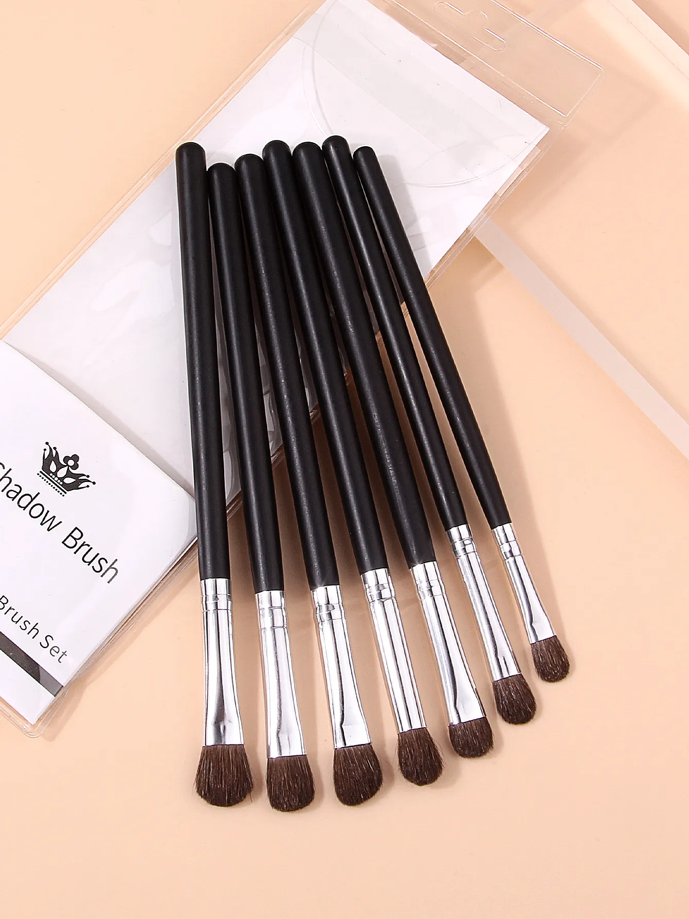 7Pcs Professional Eye Shadow Brush Set Horse Hair Eyeshadow Makeup Brushes Kit For Eye Blending Shading Cosmetic Makeup Tools — image 3