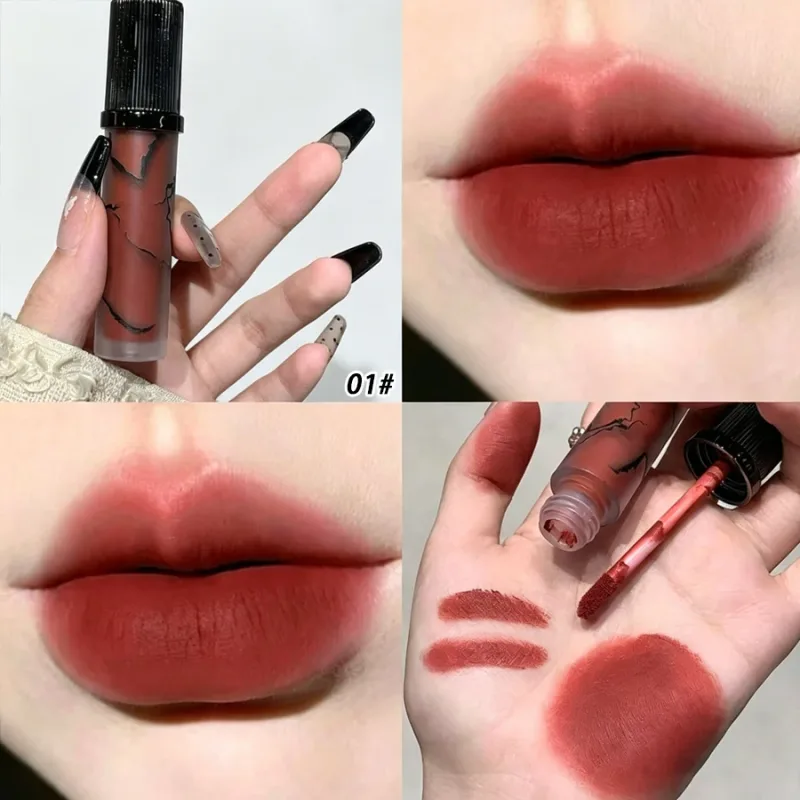 Marmo Opaco Labbra Fango Velluto Morbido Fog Tinta per labbra Cosmetici per labbra antiaderenti a lunga durata