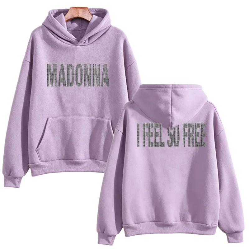 I Feel So Free Hoodie Graphic Printed Hoodie Madonna Merch Vintage Style Sweatshirts Women Men with Hooded Loose Casual Pullover — image 9