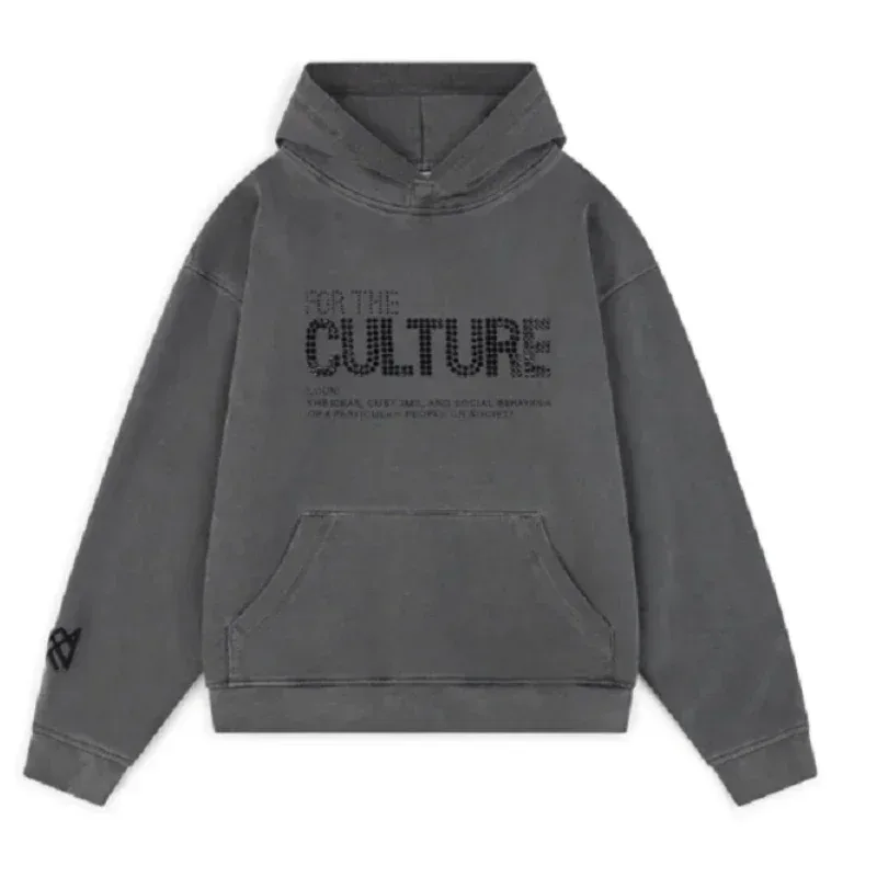 Vintage Men Monogramed aplikacja z nadrukiem w stylu Y2k Slouchy luźna nowa moda para bluza z kapturem dres Streetwear Street w zimie — image 7