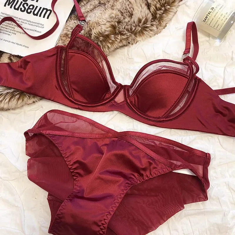 1 Set/Frauen Unterwäsche Set Sexy Spitze Push-Up Bh Französisch Dünne Tasse Komfort Büstenhalter Sommer Mesh Atmungsaktive Bralette dessous Set