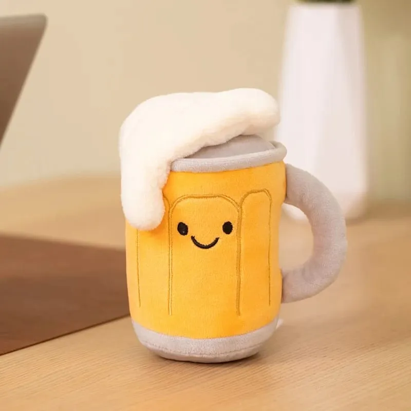 11~19cm Söt ölglasflaska dryck burk ölfat Plyschkudde fylld Kawaii Humanoid Plysch Party Prop Man Present
