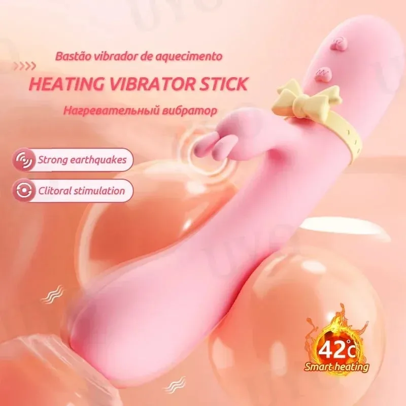 penggetar untuk mainan seks wanita Silikon Arnab Vibrator USB Rechargeable Waterproof G-Spot Stimulating Clitoral Stimulator UYO — image 2
