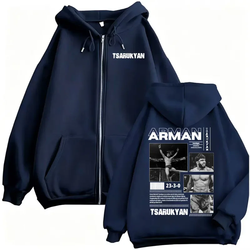 Arman Tsarukyan Ahalkalakets Fan Gifts Sweatshirt Jacket Men's Clothing Classic Zip Up Hoodies Casual Long Sleeve Cardigan Coats — image 2