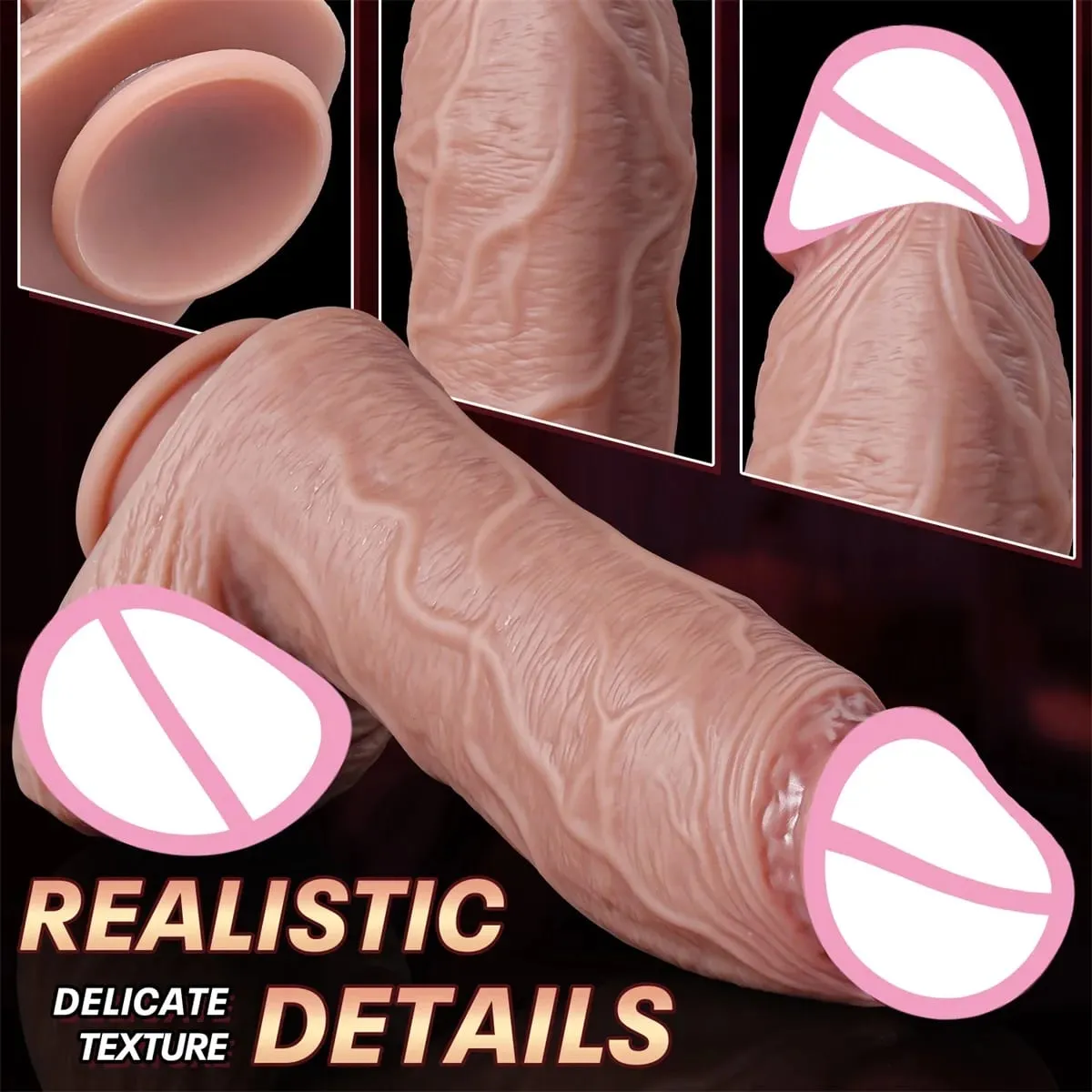 Supertjocka realistiska huddildos för anala enorma sexleksaker Silikon Kvinna Vagina Vuxen Onanist kuk Gay Big Dick Buttplug 18+