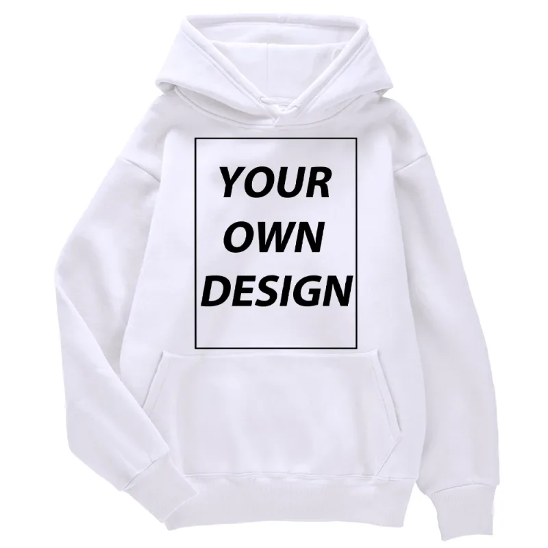 Cetakan DIY Tersuai Lelaki Wanita Hoodies Musim Gugur Musim Sejuk Kasual Pullover Klasik Pakaian Jalanan Selesa Mudah Pakaian Sukan Lembut Hangat