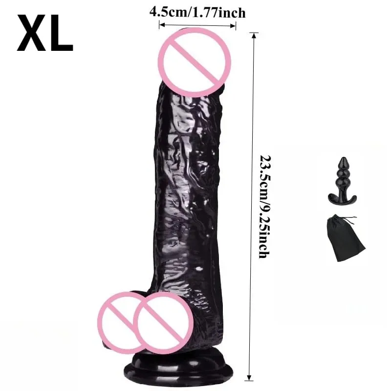 Soft Jelly Dildo Testis Realistic Anal Dildo Penis Suction Cup Male Dick Female Masturbation Fidget Toys Sex Toys for Woman/Gay