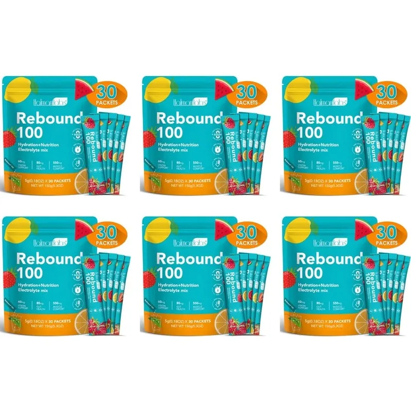 Hatmanlabs Rebound 100 Electrolyte Mix Powder Sugar Free with Potassium Magnesium Zinc Supports Muscle Comfort 30 Packets — image 12