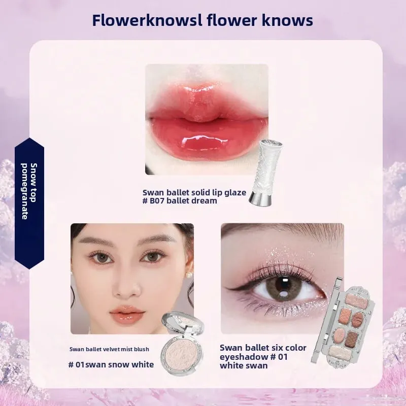 花知道禮盒彩妝套裝小天使全套盒唇釉腮紅貝殼飾品花知道生日禮物套裝