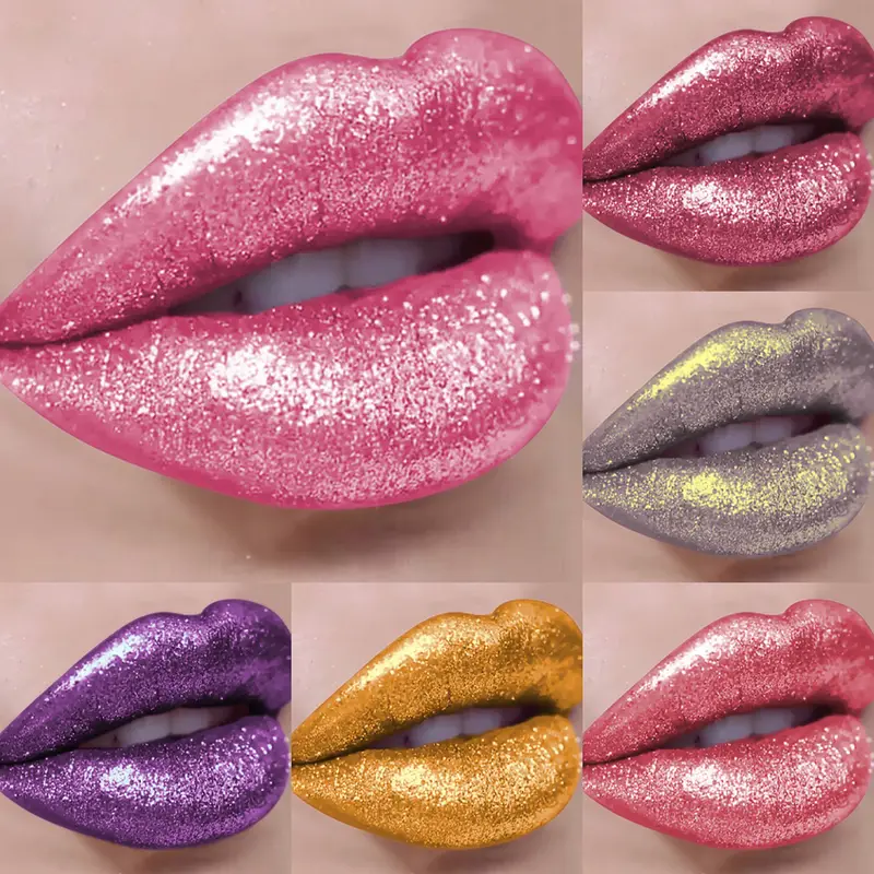 18 barev Diamonds Glitter Lesk na rty Dlouhotrvající voděodolná tekutá rtěnka Perleťová zářivá barva rtů Jiskřivý make-up na rty Ženy — image 2
