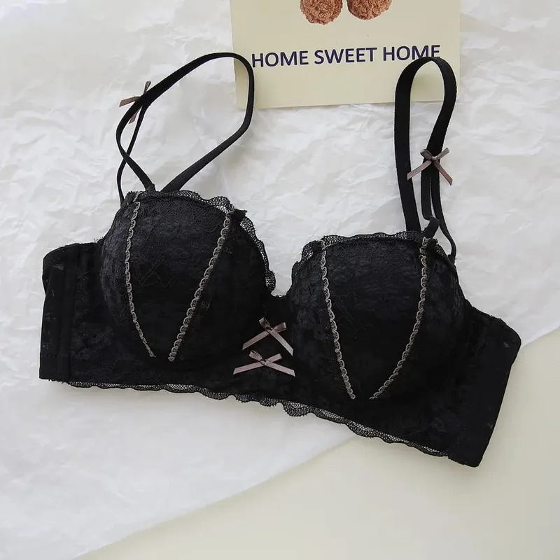French Lace Women Bra Set Wire Free Push Up Lingerie Set Small Bust Lift Enhance Brassiere And Panty Underwear 32‑38 — image 7