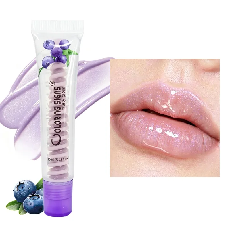 Trái Cây Son Bóng Dâu Việt Quất Sáng Bóng Dầu Môi Dưỡng Ẩm Plumping Lắc Chân Nữ Trang Điểm Môi Dưỡng Son MôiDành Cho Bé Gái — image 8