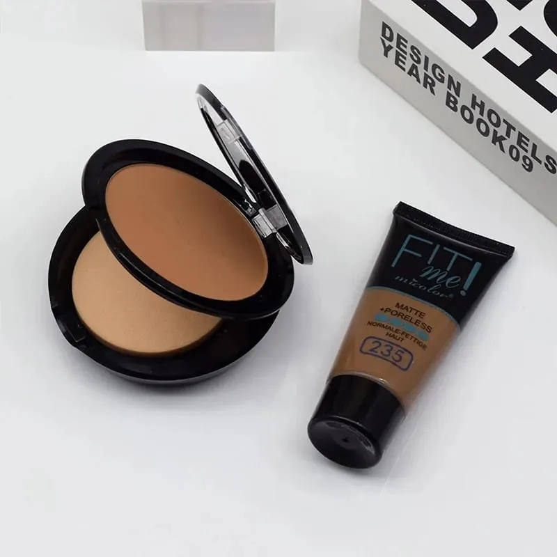 Micolor Fit Me 2 IN 1 Poreless Powder & Liquid Foundation Full Coverage Liquid Concealer Scars Μαύροι κύκλοι Ακμή Καλλυντικό Σετ — image 6