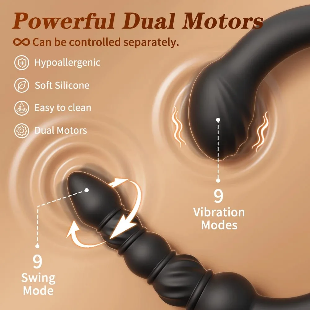 Dual-Ended Vibrating Wiggle Anal Beads Anal Balls for Men Gay Prostate Massager Double Heads Butt Plug Anal Sex Toy Adult Goods — image 2