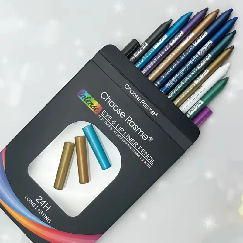 Delineador labial colorido, 12 cores, à prova d'água, creme, caneta delineadora de olhos de uso duplo, maquiagem para olhos e lábios, halloween, cosplay, festa