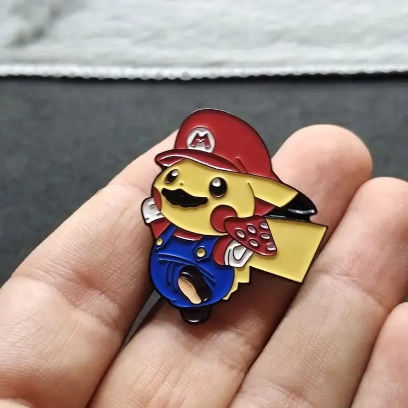 Pokemon Pikachu Men Pin Ve Áo Chân dành cho Ba Lô Trâm Cài Sắt Phù Hiệu Thời Trang Thổ Cẩm cho Quần Áo Trang Sức Quà Tặng