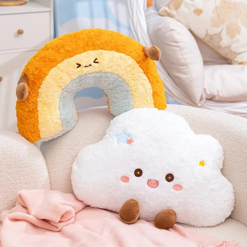 Cute Cartoon Rainbow Cloud Pillow Kawaii