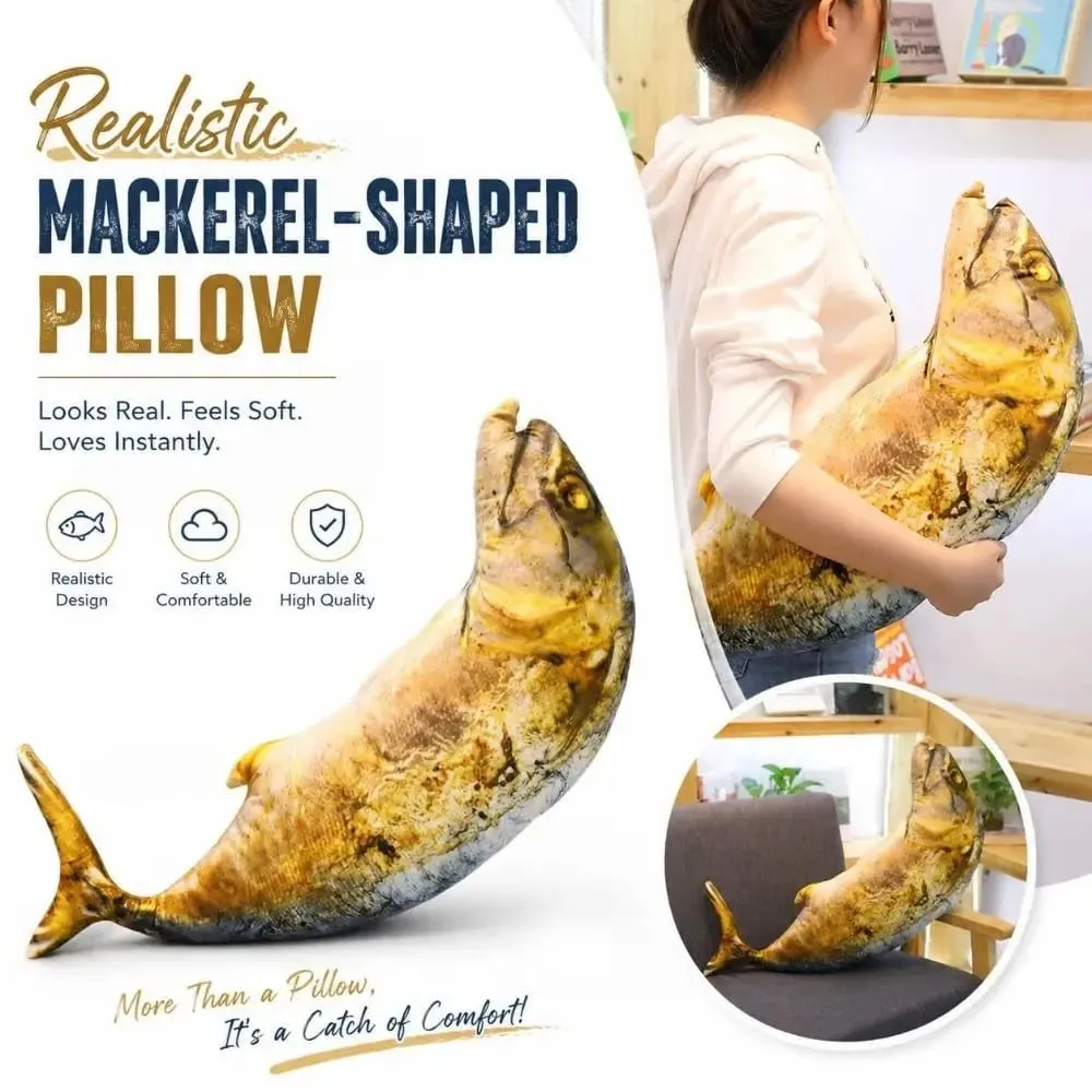 Gifts Realistic Mackerel Plush Pillow Plush Soft Stuffed Fish Plush Toy Mackerel-shaped Cat Toy Sofa Bed Decor — image 5