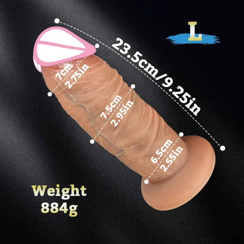 Dlouhý penis Velký péro Super realistická Silná dilda Silikonové Anální Dildo Vaginální expandér Sexuální hračka pro dospělé Žena Masturbace anální kolík