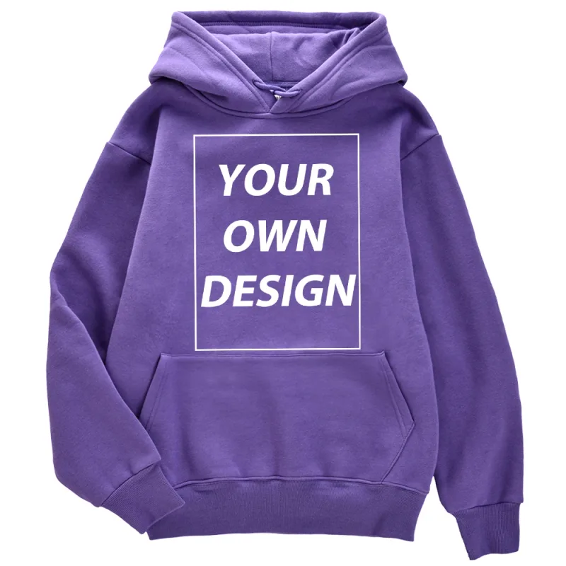 Cetakan DIY Tersuai Lelaki Wanita Hoodies Musim Gugur Musim Sejuk Kasual Pullover Klasik Pakaian Jalanan Selesa Mudah Pakaian Sukan Lembut Hangat
