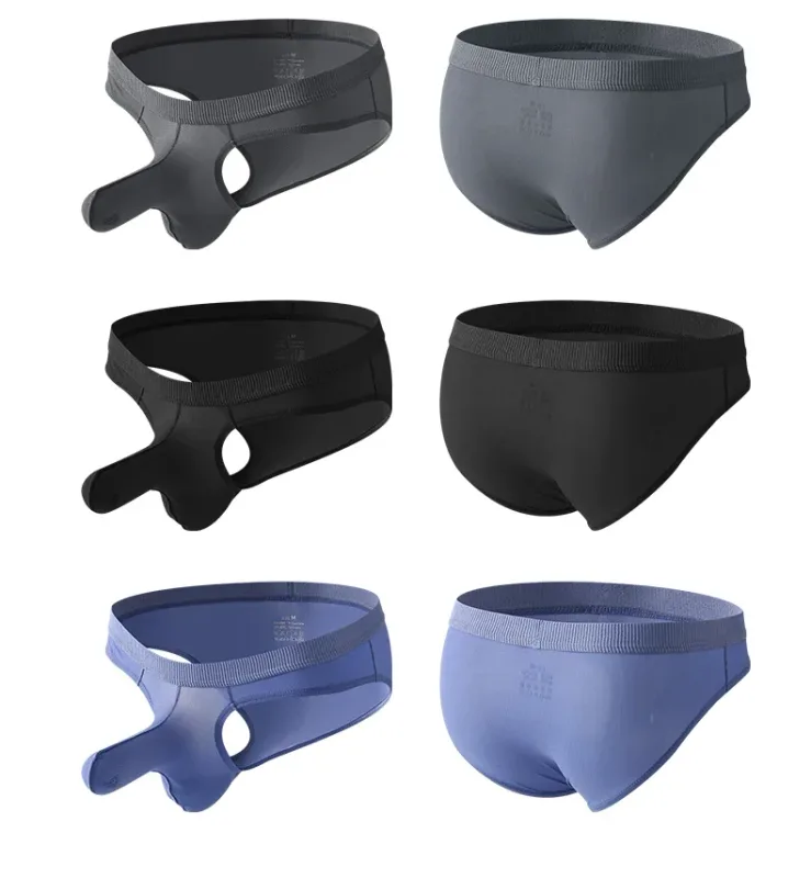 Cuecas masculinas de seda gelo verão transparente sem costura de secagem rápida homem respirável calcinha ultra-fina — image 22