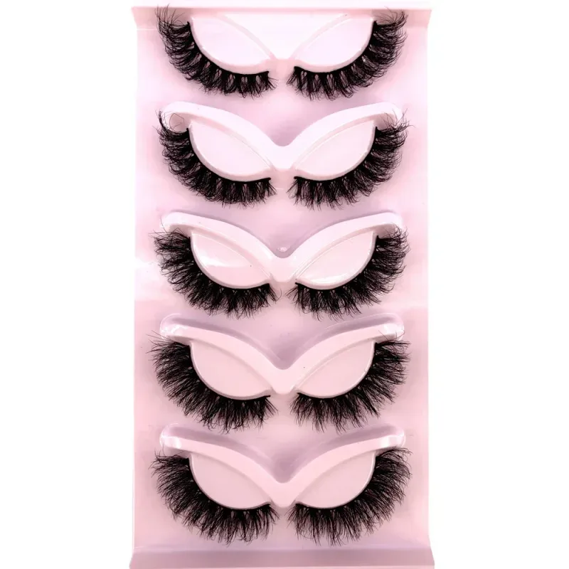 New Cat Eye Lashes 5/7/10 pairs 3D Faux Mink Eyelashes Winged Fluffy Fake Lashes Soft Natural long Full Strip Lash Make — image 9