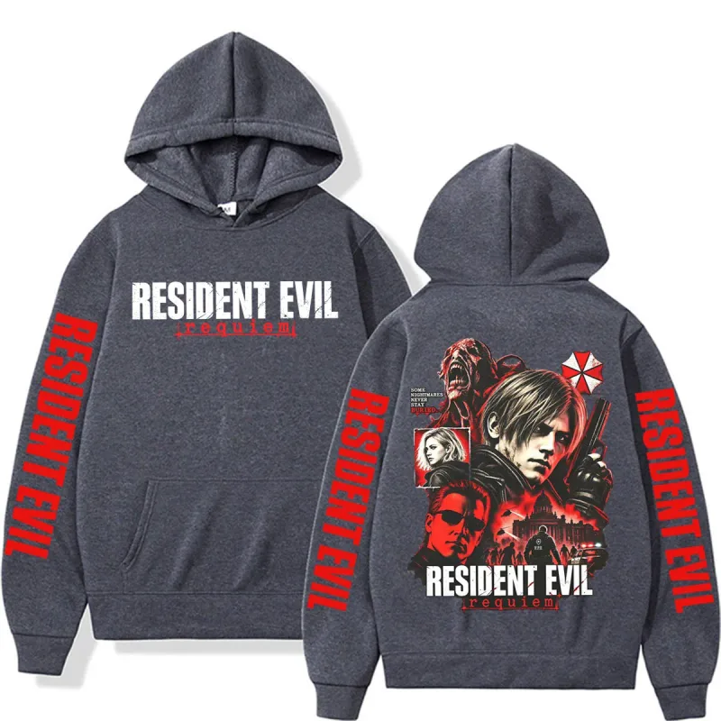 Leon Kennedy Resident Evil Requiem Merch Sweatshirts Men Women Casual High Quality Fleece Hoodie Harajuku Classic Gothic Hoodies