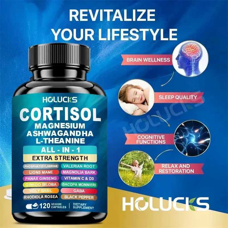 Buy 1 Get 1 Free! Premium Cortisol Capsules Support Balances Hormones Reduces Hot Flashes & Promotes Restful Sleep Non-GMO
