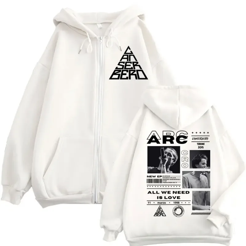 Canserbero Allt vi behöver är kärlek Muerte Vida Merch Zipper Hoodie Herrmode Hip Hop Zip Up Sweatshirts Casual Fleece Pullovers